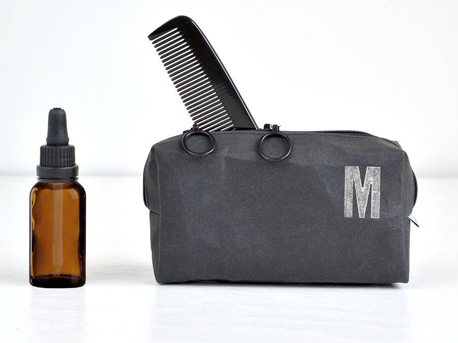 Renna Deluxe Kosmetiktasche für Bartpflege mit Monogramm