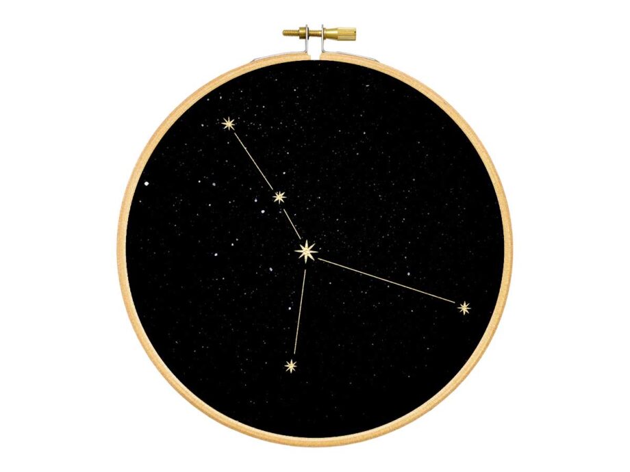 Renna Deluxe Krebs Sternzeichen Bild im Stickrahmen