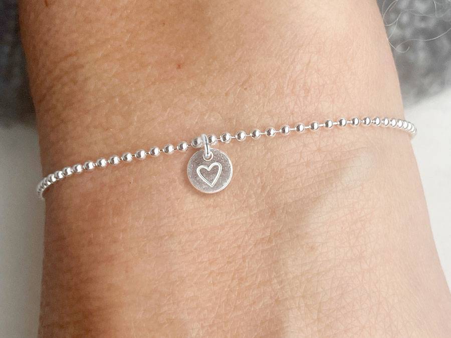 Renna Deluxe Kugel Armband mit HERZ Anhänger Silber