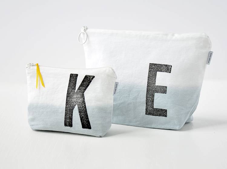 Renna Deluxe Kulturtasche GRAU Mit Monogramm Personalisiert