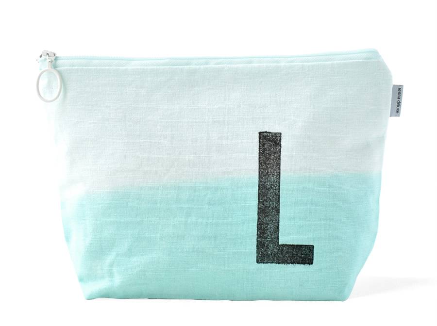 Renna Deluxe Kulturtasche MINT mit Monogramm personalisiert