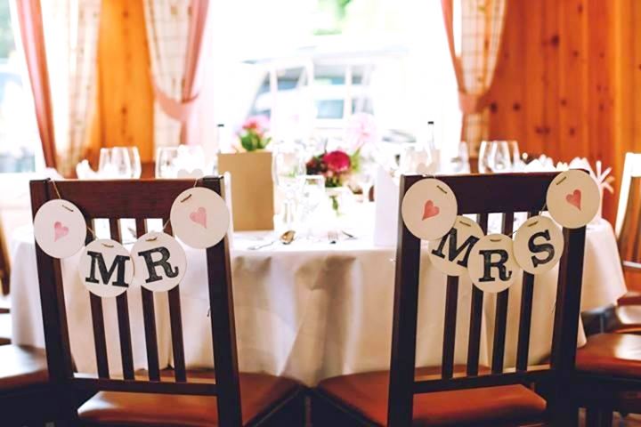 Renna Deluxe MR & MRS Stuhldeko Girlanden Zur Hochzeit