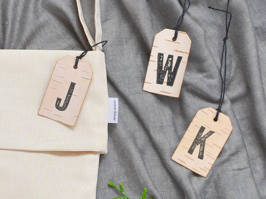 Renna Deluxe Nikolausstiefel Mit Monogramm Auf Birkenrinde