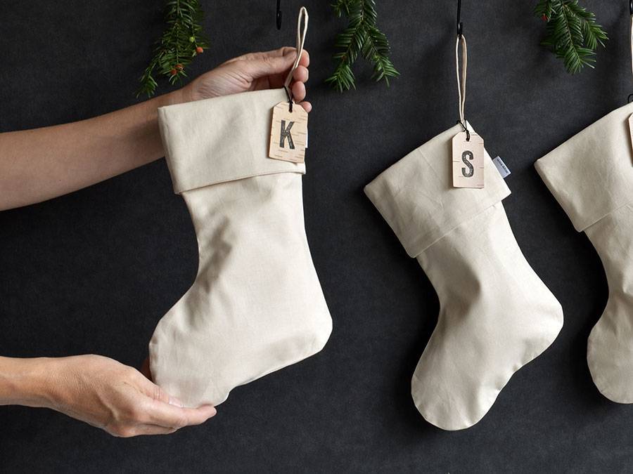 Renna Deluxe Nikolausstiefel mit Monogramm auf Birkenrinde