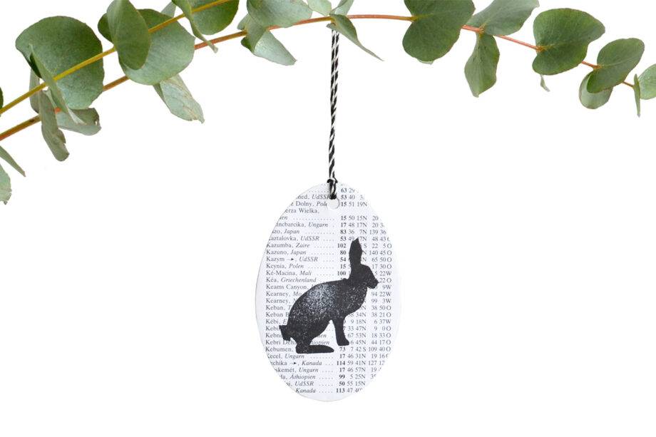 Renna Deluxe Ostereier Zum Anhängen Mit Hase Gestempelt Aus Papier