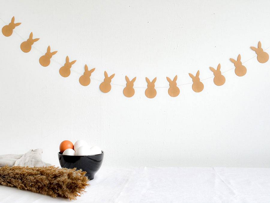 Renna Deluxe Osterhasen Girlande aus Kraftpapier braun