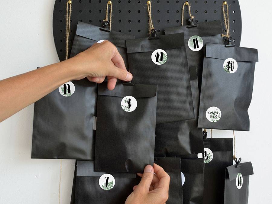 Renna Deluxe RAMADAN Kalender Zahlensticker Mit Schwarzen Tüten