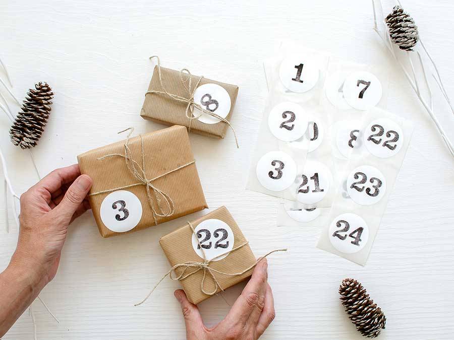 Renna Deluxe ADVENTSKALENDER Zahlen Aufkleber