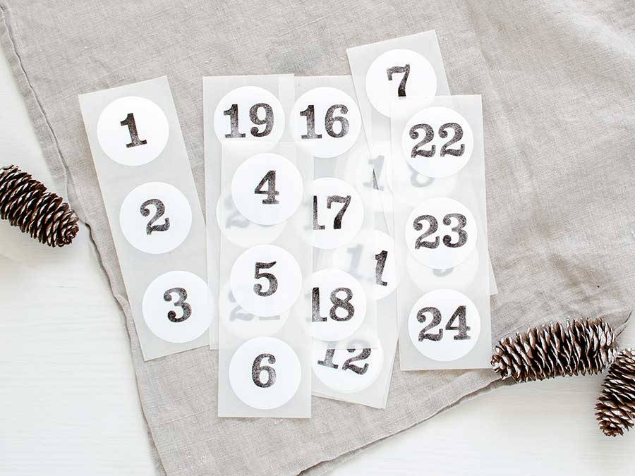 Renna Deluxe ADVENTSKALENDER Zahlen Aufkleber