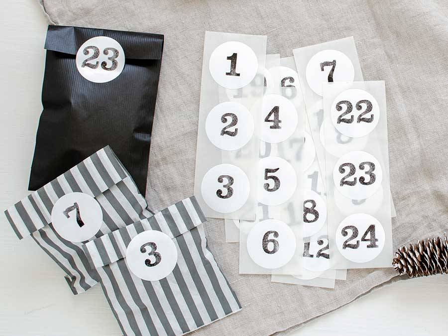 Renna Deluxe ADVENTSKALENDER Zahlen Aufkleber