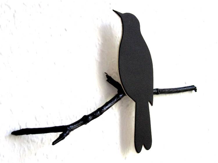 Renna Deluxe Amsel In Schwarz Wandobjekt