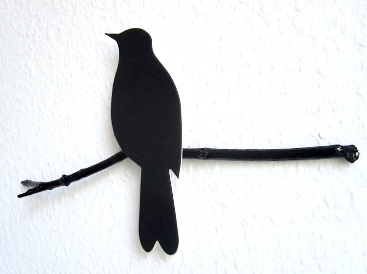 Renna Deluxe Amsel In Schwarz Wandobjekt