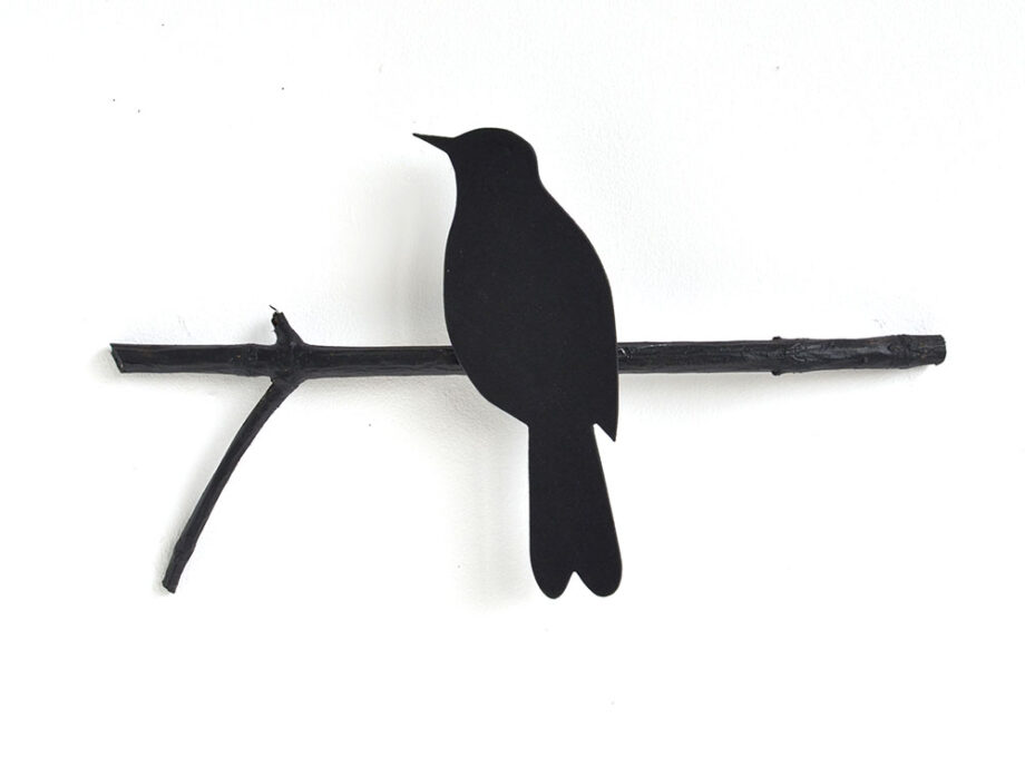 Renna Deluxe Amsel in Schwarz Wandobjekt