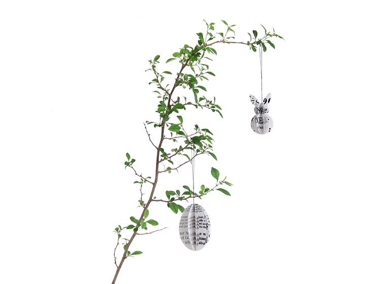 Renna Deluxe Anhänger Ostereier in schwarz weiß