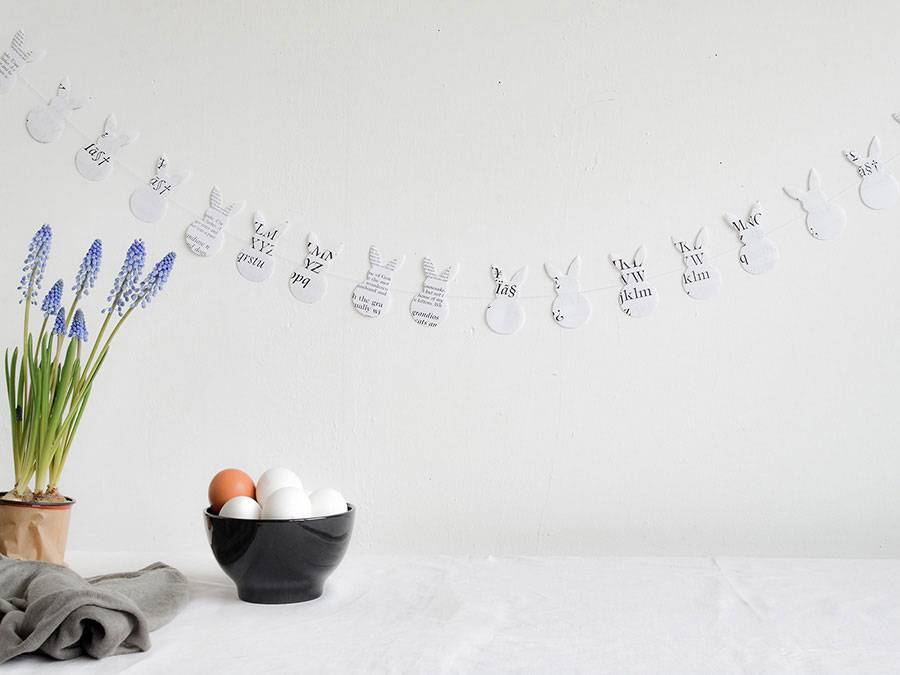 Renna Deluxe Anhänger Osterhase In Schwarz-Weiß