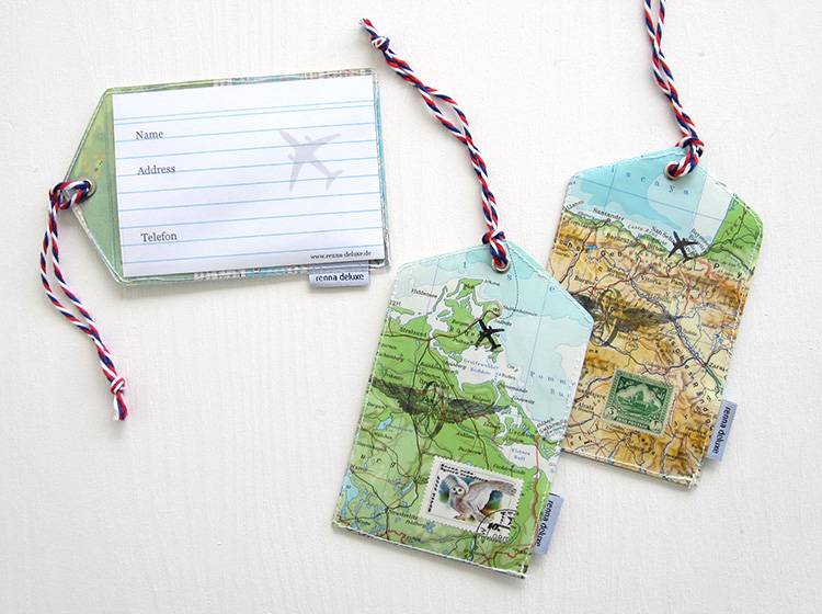 Renna Deluxe Atlas Gepäckanhänger Aus Landkarten