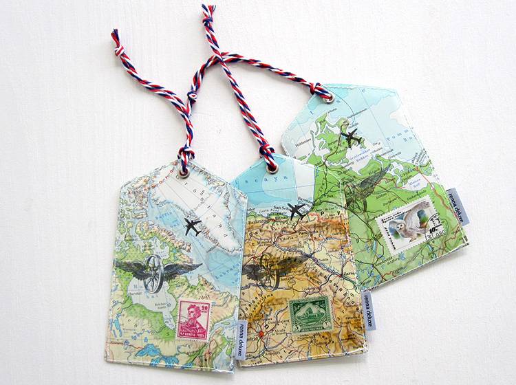 Renna Deluxe Atlas Gepäckanhänger Aus Landkarten