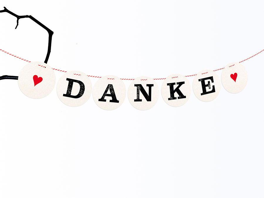 Renna Deluxe DANKE Girlande Hochzeitsgirlande