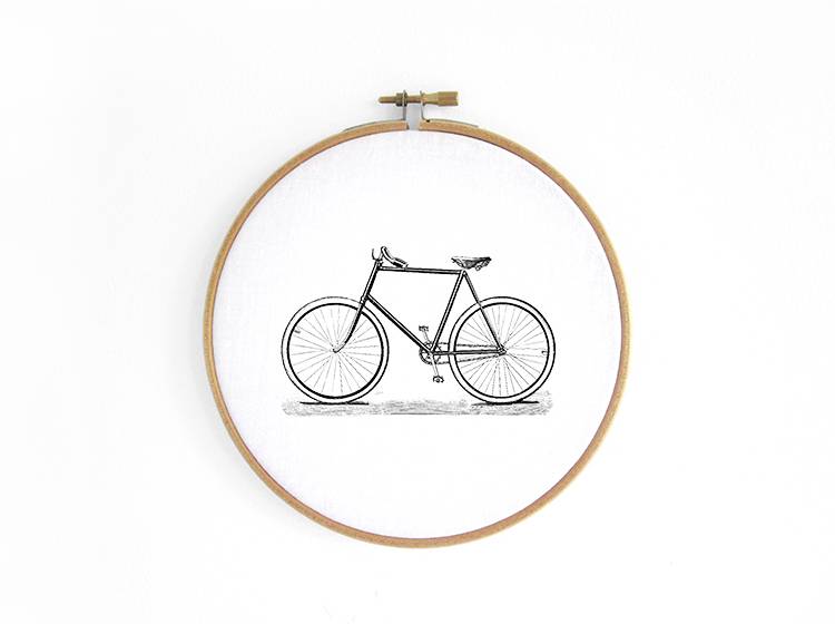 Renna Deluxe Fahrrad _ Bild im Stickrahmen