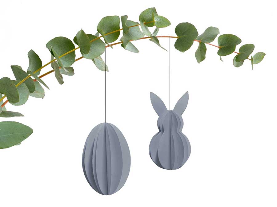 Renna Deluxe Grauer Osterhase Anhänger