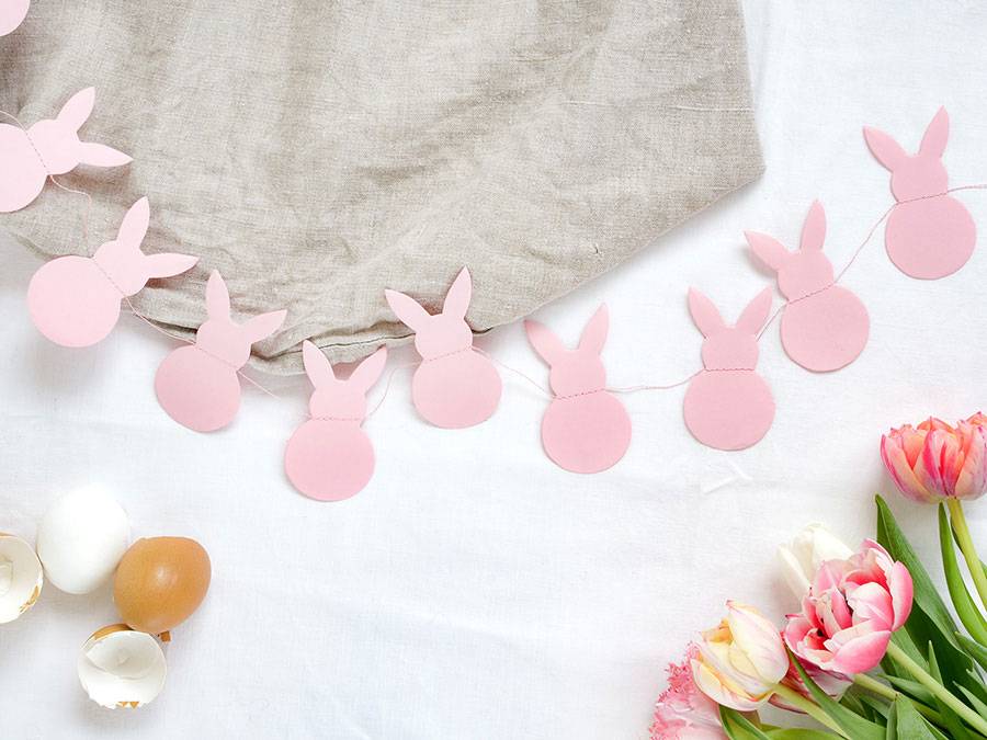 Renna Deluxe Hasengirlande in rosa