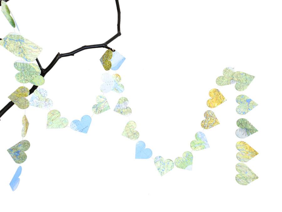 Renna Deluxe Herz Girlande Weltkarte Atlas