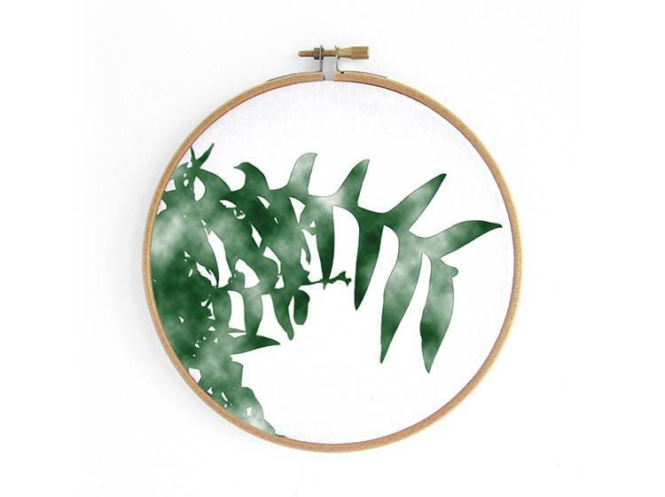 Renna Deluxe Kaktus _ Bild im Stickrahmen