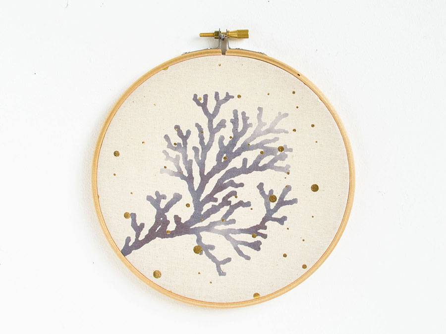 Renna Deluxe Korallen-Ast, Bild mit Gold