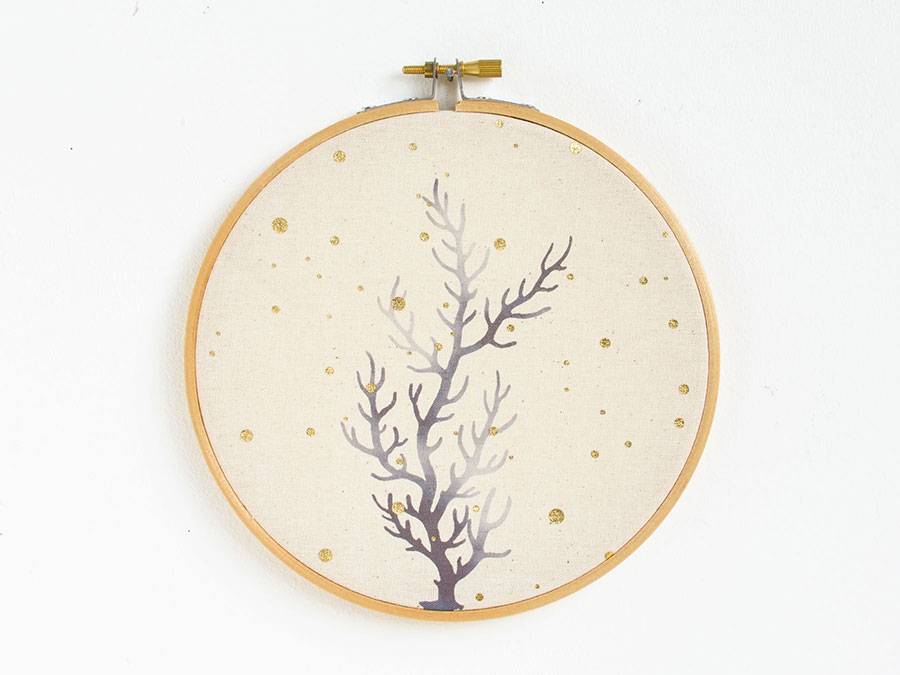 Renna Deluxe Korallen-Zweig mit Gold Punkten