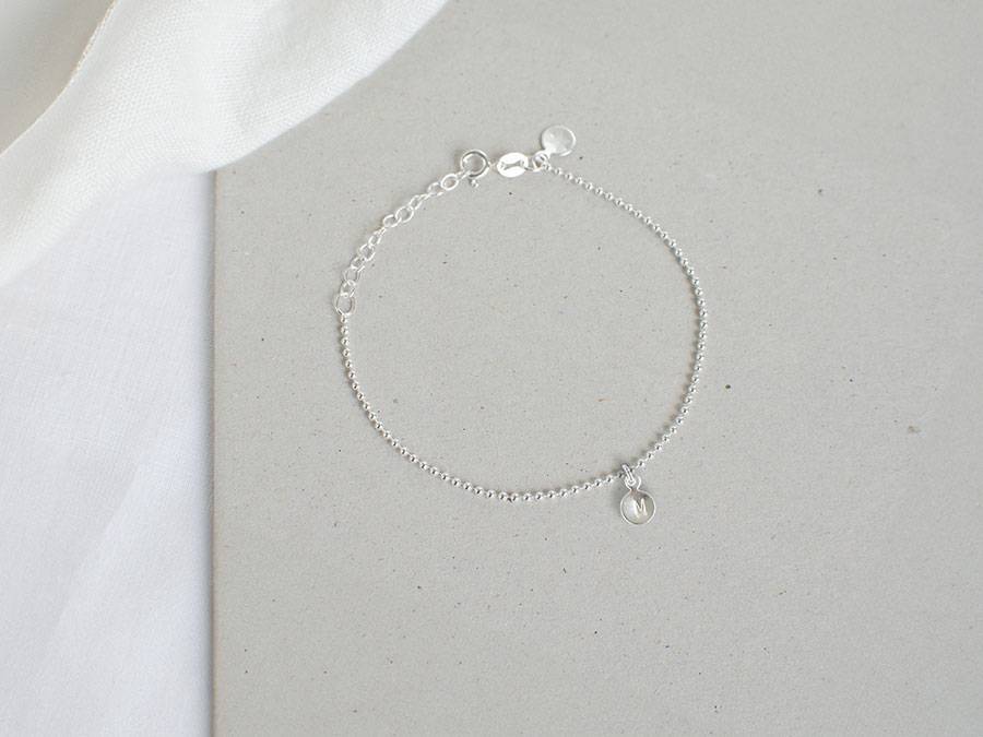 Renna Deluxe Kugel Armband Mit BUCHSTABEN Silber