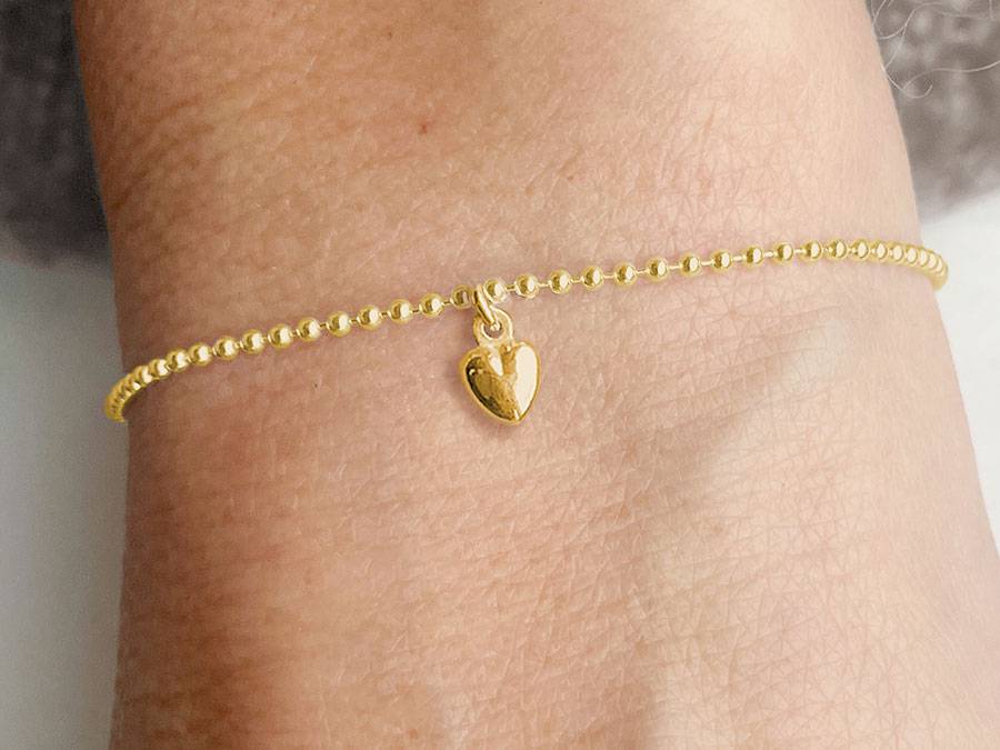 Renna Deluxe Kugel Armband mit HERZ Gold