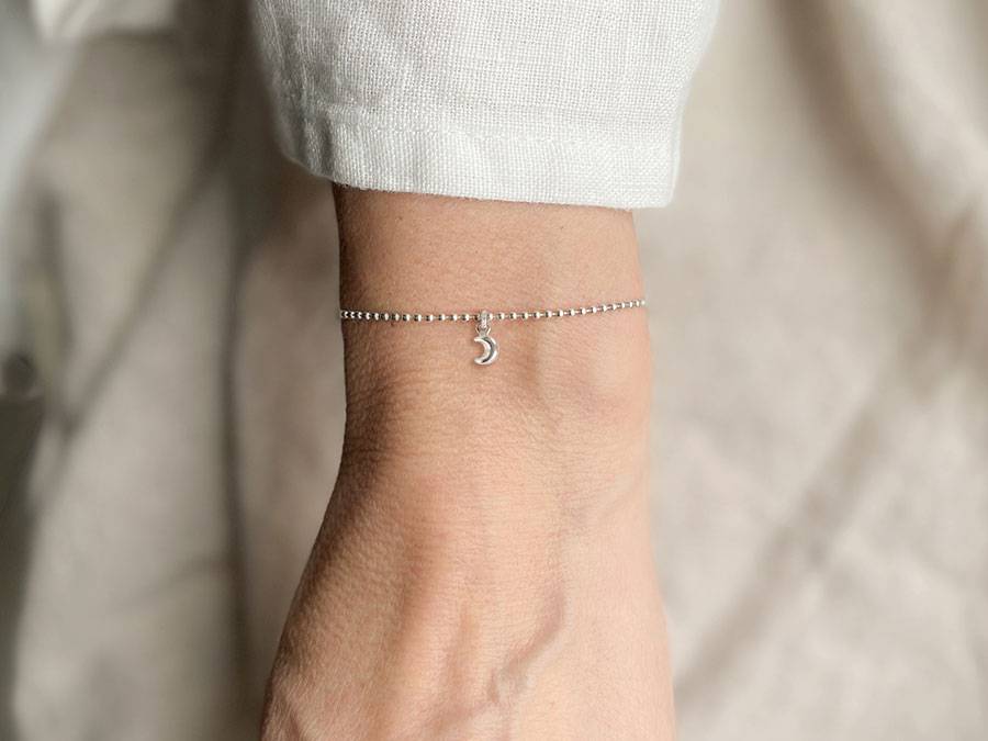 Renna Deluxe Kugel Armband Mit MOND Silber
