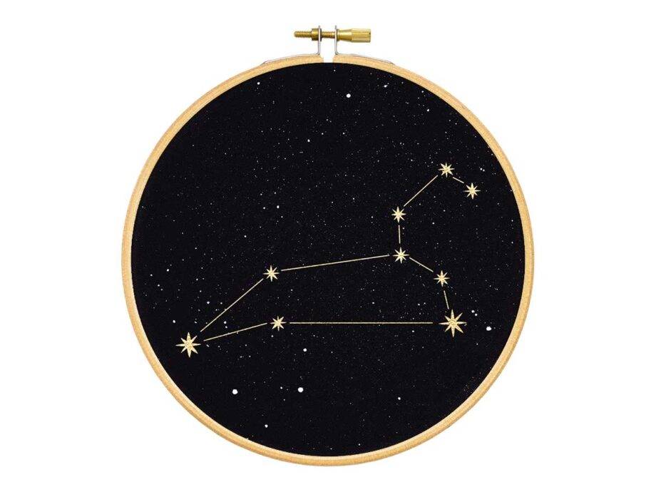 Renna Deluxe Löwe Sternzeichen Bild im Stickrahmen