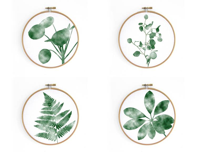 Renna Deluxe Monstera _ Bild Im Stickrahmen