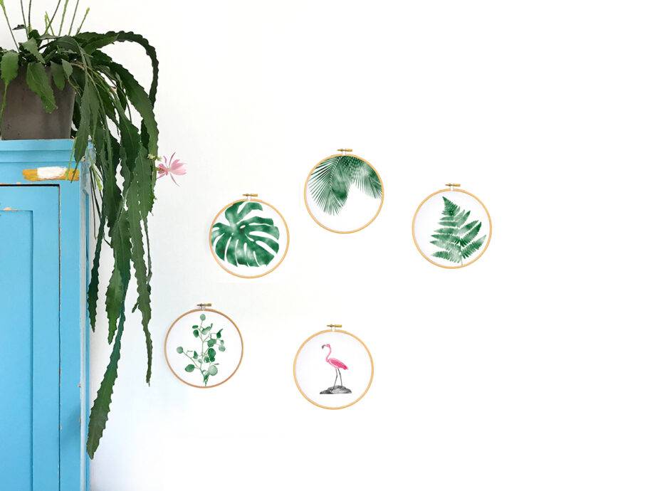 Renna Deluxe Monstera _ Bild Im Stickrahmen