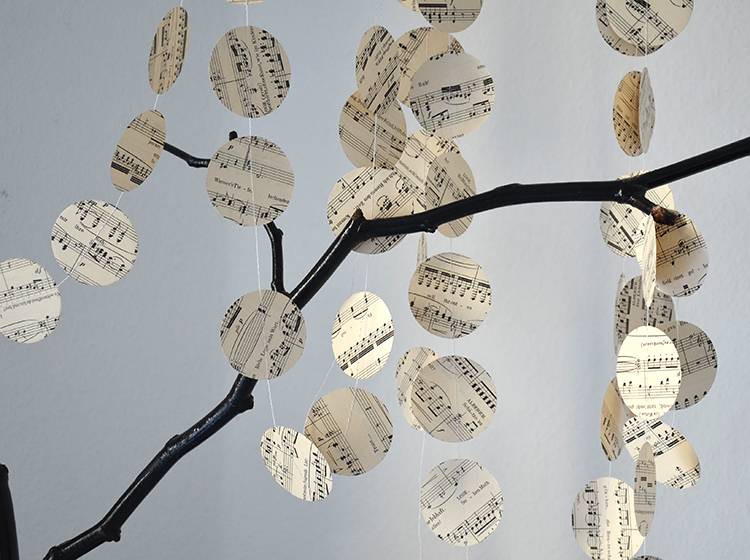 Renna Deluxe Musik Noten Girlande aus Papier