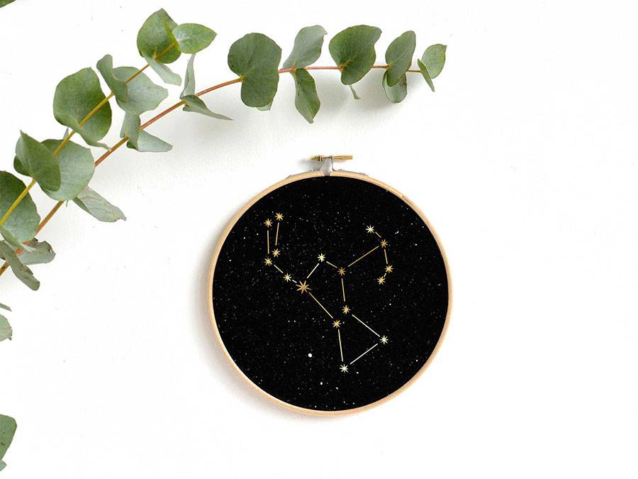 Renna Deluxe ORION Sternbild Im Stickrahmen