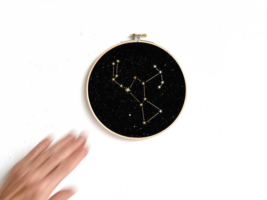 Renna Deluxe ORION Sternbild Im Stickrahmen