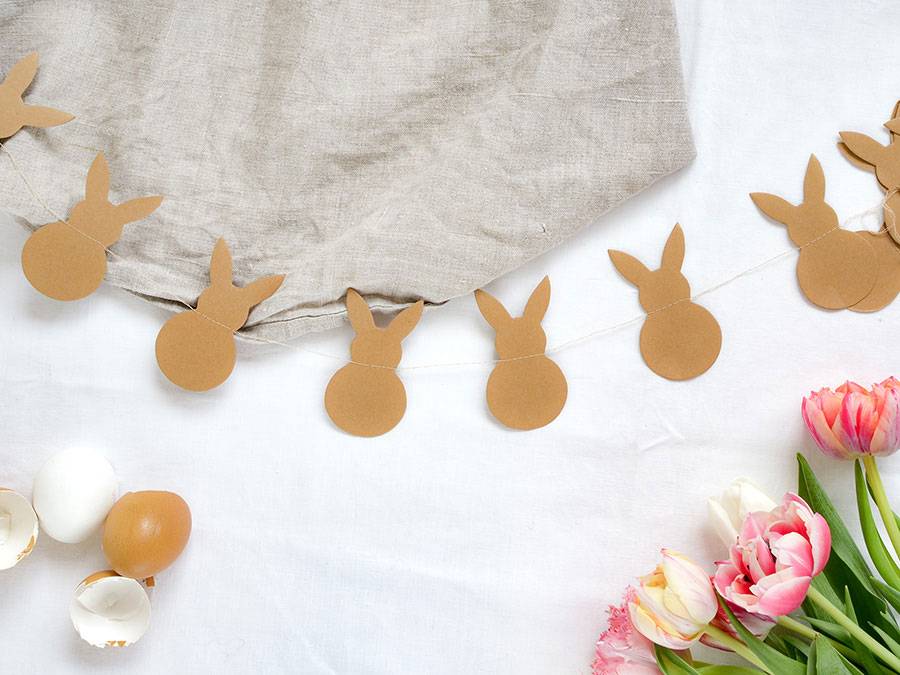 Renna Deluxe Osterhasen-Girlande In Schwarz-Weiß