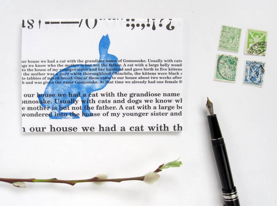 Renna Deluxe Osterkarte Hase mit Osterhase in blau