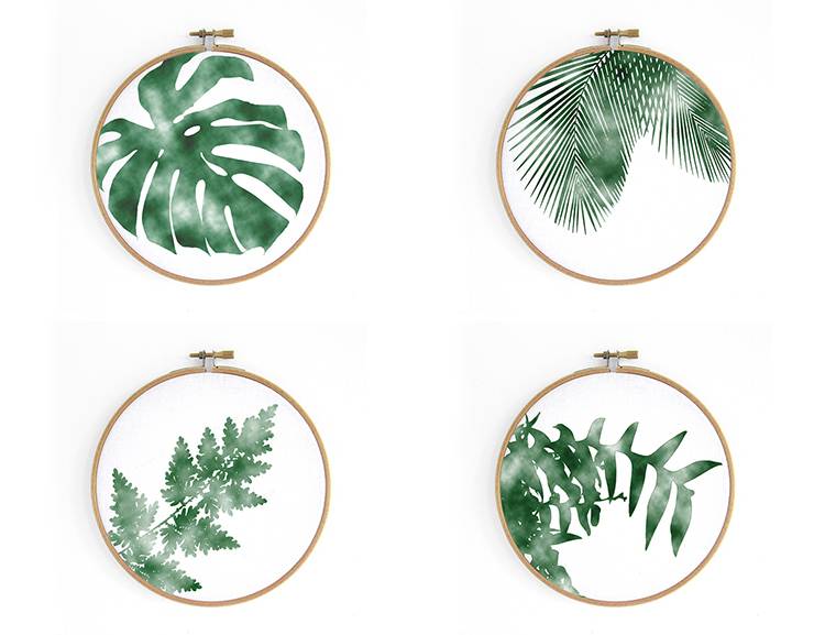 Renna Deluxe Palme _ Bild Im Stickrahmen