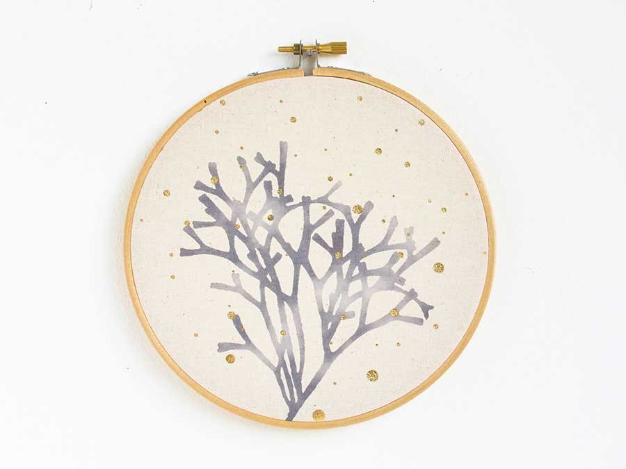 Renna Deluxe Seegras Bild mit Gold