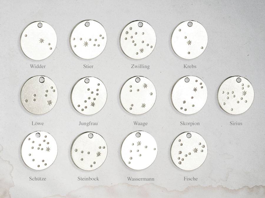 Renna Deluxe SIRIUS Sternbild Kette Silber