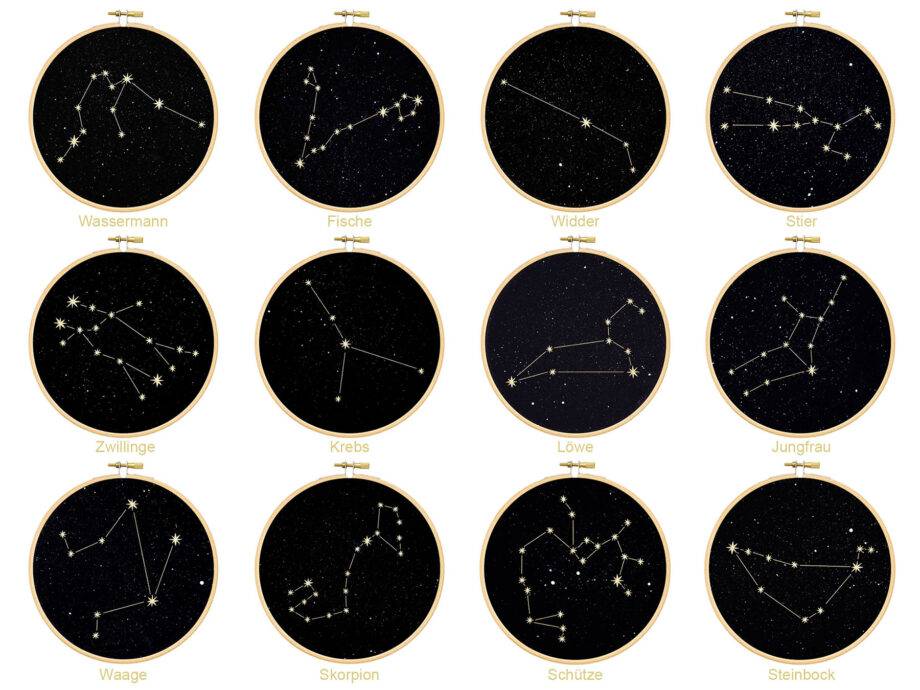 Renna Deluxe Sternzeichen Bild Im Stickrahmen