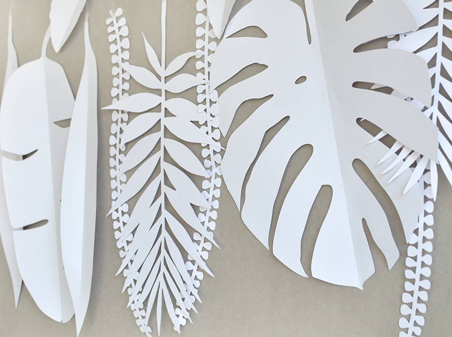 Renna Deluxe TROPEN Blätter Wanddekoration Weiß