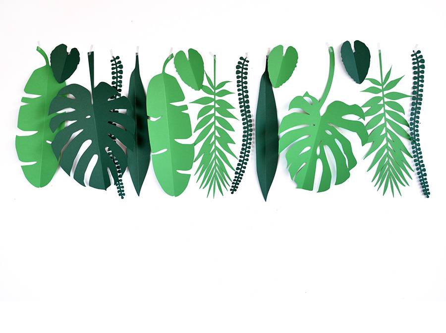 Renna Deluxe TROPEN Blätter Wanddekoration Weiß