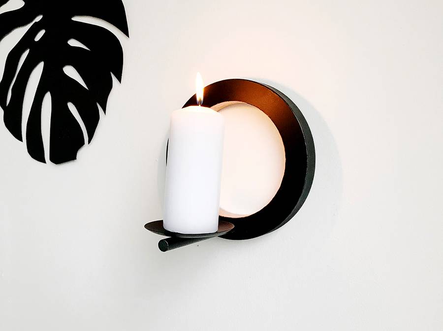 Renna Deluxe Wandkerzenhalter Schwarz Kupfer