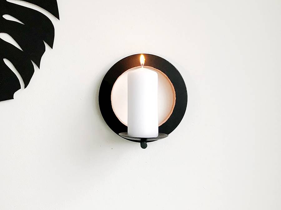 Renna Deluxe Wandkerzenhalter schwarz kupfer