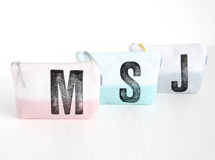 Renna Deluxe Schminktasche GRAU Mit Monogramm Personalisiert