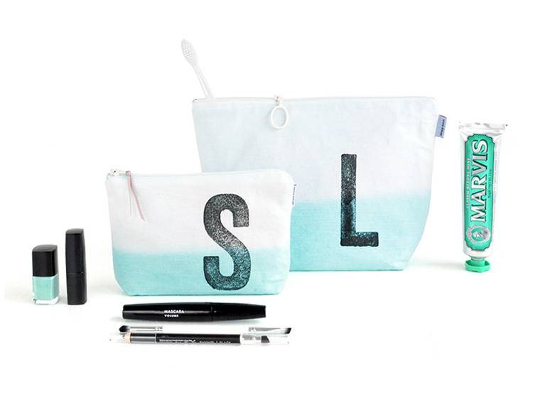 Renna Deluxe Schminktasche MINT Mit Monogramm Personalisiert